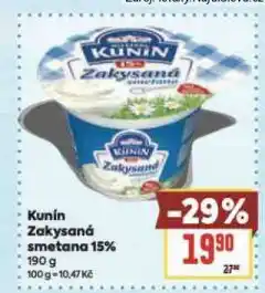Billa Kunín zaksaná smetana 15% nabídka