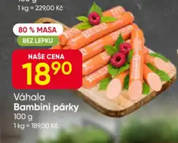 Hruška Váhala Bambini párky nabídka