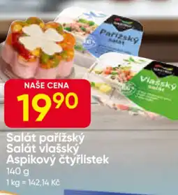 Hruška Salát pařížský Salát vlašský Aspikový čtyřlístek nabídka