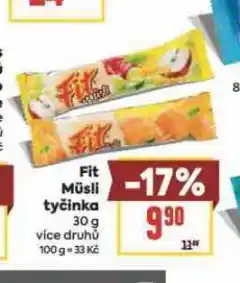 Billa Fit müsli tyčinka nabídka