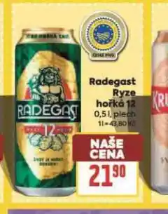 Billa Pivo radegast ryze hořká 12 nabídka