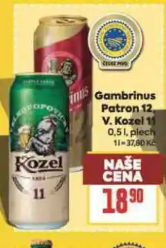 Billa Pivo velkopopovický kozel 11 nabídka