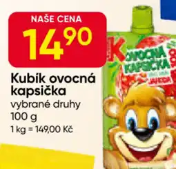 Hruška Kubík ovocná kapsička nabídka