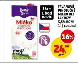 Penny Market TRVANLIVÉ PLNOTUČNÉ MLÉKO BEZ LAKTÓZY 3,5% BONI nabídka