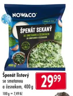 Qanto Nowaco Špenát listový se smetanou a česnekem nabídka