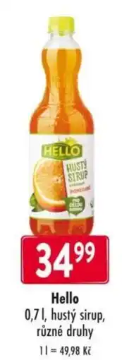 Qanto Hello, hustý sirup nabídka