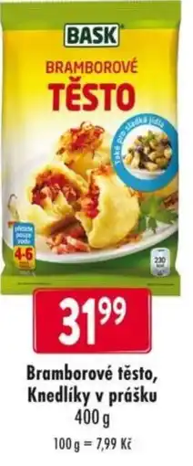 Qanto Bask Bramborové těsto, Knedlíky v prášku nabídka