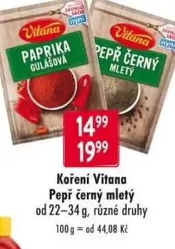 Qanto Koření Vitana Pepř černý mletý nabídka