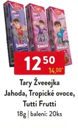Qanto Tary Žveeejka Jahoda, Tropické ovoce, Tutti Frutti nabídka