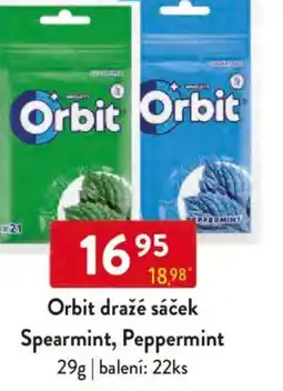 Qanto Orbit dražé sáček Spearmint, Peppermint nabídka