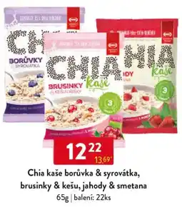 Qanto Chia kaše borůvka & syrovátka, brusinky & kešu, jahody & smetana nabídka