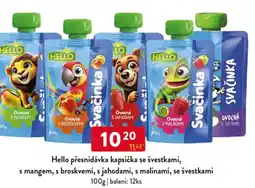 Qanto Hello přesnídávka kapsička se švestkami, s mangem, s broskvemi, s jahodami, s malinami, se švestkami nabídka