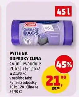 Penny Market PYTLE NA ODPADKY CLINA s vůní levandule, 20 ks nabídka