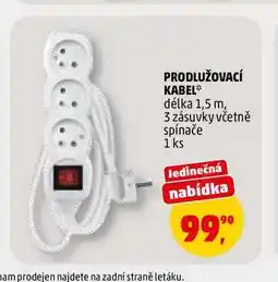 Penny Market PRODLUŽOVACÍ KABEL, 1 ks nabídka
