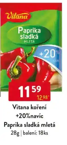 Qanto Vitana koření +20% navíc Paprika sladká mletá nabídka