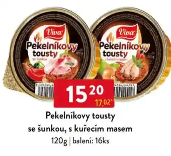 Qanto Viva Pekelníkovy tousty se šunkou, s kuřecím masem nabídka