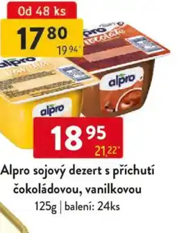 Qanto Alpro sojový dezert s příchutí čokoládovou, vanilkovou nabídka