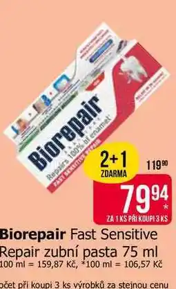 Teta Biorepair Fast Sensitive Repair zubní pasta nabídka