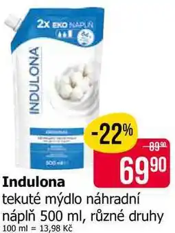 Teta INDULONA tekuté mýdlo náhradní náplň nabídka