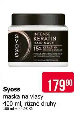 Teta Syoss maska na vlasy 400 ml, různé druhy nabídka