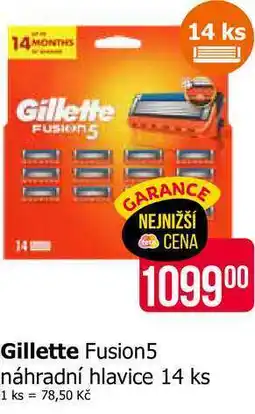 Teta Gillette Fusion5 náhradní hlavice 14 ks nabídka