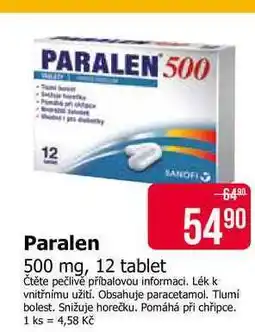 Teta Paralen 500 mg, 12 tablet nabídka