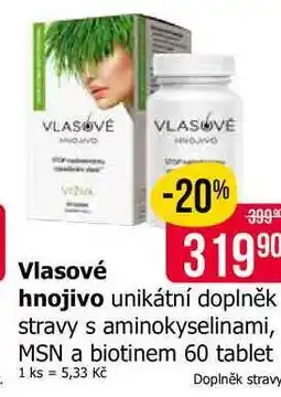 Teta Vlasové hnojivo unikátní doplněk stravy s aminokyselinami, MSN a biotinem 60 tablet nabídka