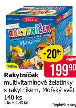 Teta Rakytníček multivitamínové želatinky s rakytníkem, Mořský svět 140 ks nabídka