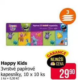 Teta Happy Kids 3vrstvé papírové kapesníky, 10 x 10 ks nabídka