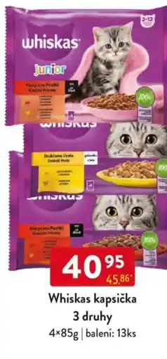 Qanto Whiskas kapsička 3 druhy nabídka
