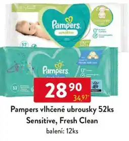 Qanto Pampers vlhčené ubrousky Sensitive, Fresh Clean nabídka
