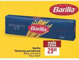 Billa Barilla Těstoviny semolinové nabídka