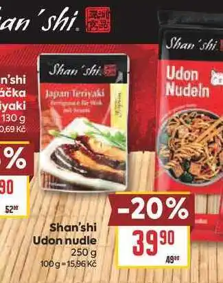 Billa Shan'shi Udon nudle nabídka