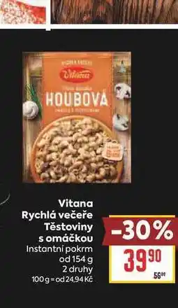 Billa Vitana Rychlá večeře Těstoviny s omáčkou Instantní pokrm od nabídka