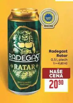 Billa Radegast Ratar 0,51, plech nabídka
