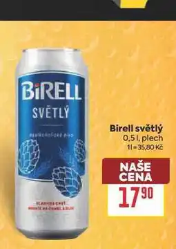 Billa Birell světlý 0,51, plech nabídka