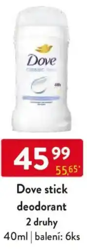 Qanto Dove stick deodorant nabídka