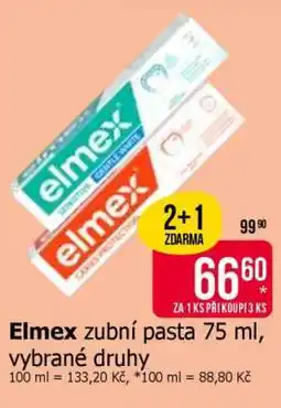 Teta Elmex zubní pasta 75 ml, vybrané druhy nabídka