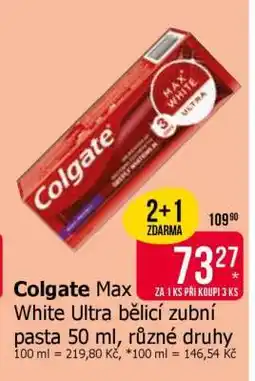 Teta Colgate Max White Ultra bělící zubní pasta 50 ml, různé druhy nabídka