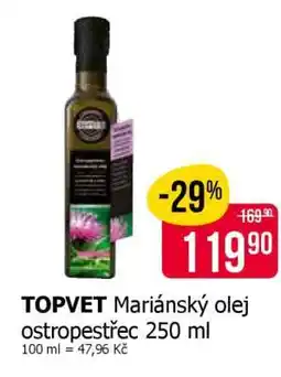 Teta TOPVET (*) Mariánský olej ostropestřec 250 ml nabídka