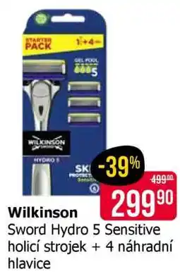 Teta Wilkinson Sword Hydro 5 Sensitive holicí strojek + 4 náhradní hlavy nabídka