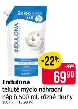 Teta Indulona tekuté mýdlo, náhradní náplň 500 ml, různé druhy nabídka