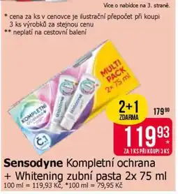 Teta Sensodyne Kompletní ochrana + Whitening zubní pasta 2x 75 ml nabídka