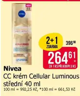 Teta Nivea CC krém Cellular Luminous střední 40 ml nabídka