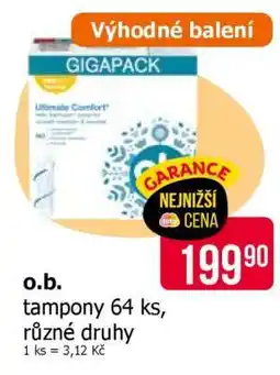Teta o.b. tampony 64 ks nabídka
