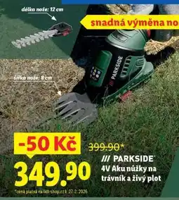 Lidl PARKSIDE 4V Aku nůžky na trávník a živý plot nabídka
