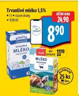 Albert Trvanlivé mléko 1,5 nabídka