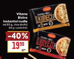 Billa Vitana Bistro instantní nudle nabídka