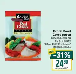 Billa Exotic Food Curry pasta nabídka