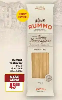 Billa Rummo těstoviny nabídka